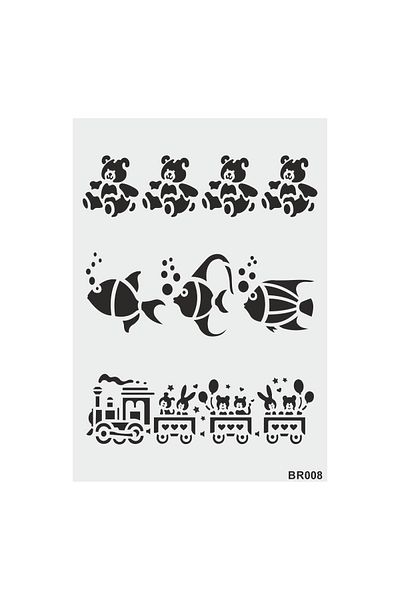 STENCİLTASARIM Stencil Design Br008- Decorative Wall, Item, Tile, Fabric Painting Templates 21x30 Cm