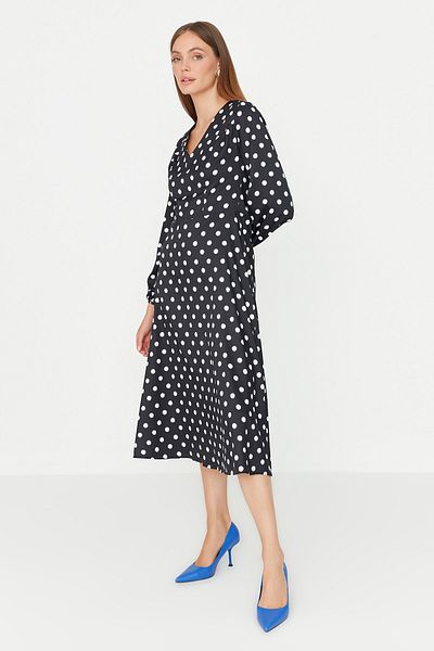 Trendyol Collection Πουά Μίντι Υφαντό Φόρεμα TWOAW23EL00635