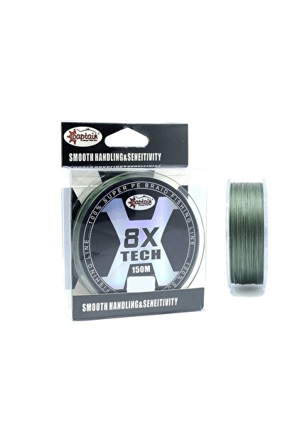 CAPTAIN 8tech Pe 8 Braid Spin Rope Model Fishing Line 150m Green