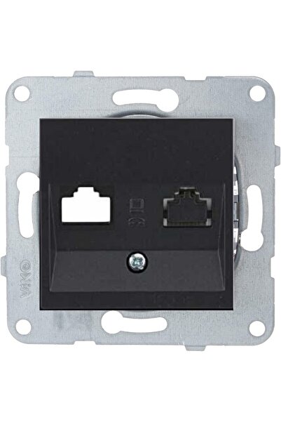 VİKO Artline Novella-trenda Siyah Data Priz Jacksız - Çerçevesiz