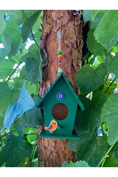 yağmur sanat Kuş Yuvalık Ahşap Kuş Yuvası Dekoratif -kuş Evi