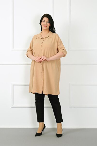 By Alba Collection Γυναικείο μινκ Εισαγόμενο ύφασμα Ayrobin Plus Size Tunic