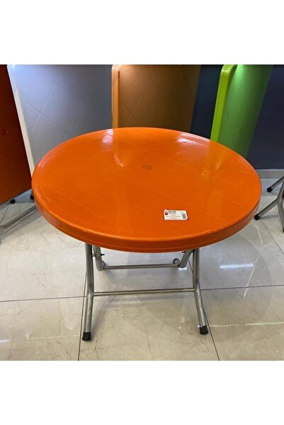SAZLIK Katlanır Balkon, Bahçe Masası (yuvarlak) (80*80) Ölçü Renk (turuncu)