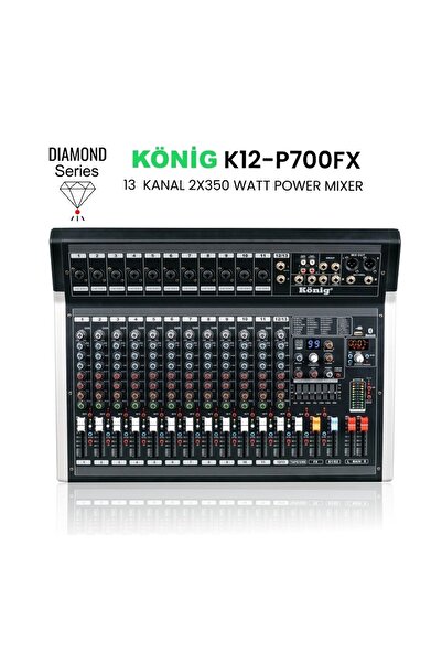 König K-12 P700 Fx 13 Kanal 2*350 Watt 99 Dsp Effectdiamond Serisi Power Mixer