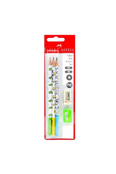 Faber Castell Faber-castell Kurşun Kalem Silgi Kalemtıraş Okul Seti Hb Ve 2b