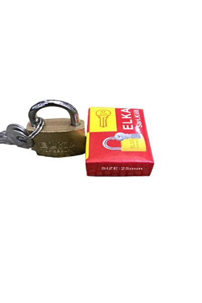 ELKA Asma Kilit Sarı 25mm Üç Anahtarlı