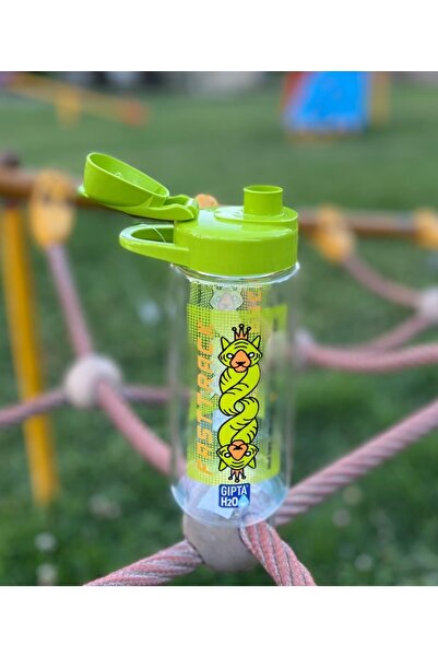 Gıpta Fast Track Tritan Patterned Flask with Straw 500 Cc Green