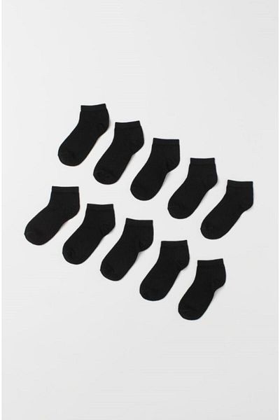 TUĞBABABY 1. Ποιοτικό Unisex Σετ 12 Μαύρες Οικονομικές Κάλτσες Μποτάκια