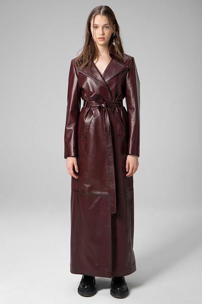 Dericlub Wm030 Genuine Leather Women's Long Trench Coat