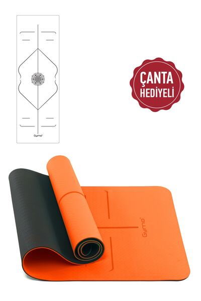 Gymo Hizalamalı 6mm Tpe Yoga Matı Pilates Minderi Taşıma Çantalı