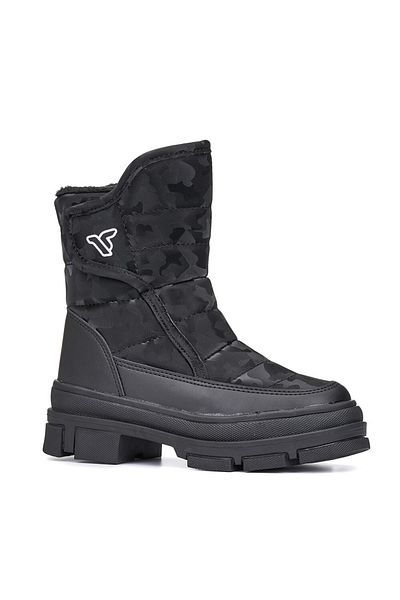 Twingo 820 Model Girl's Black Snow Boots - Thermo Sole with Slip Sole and Fur Inside