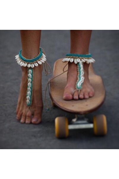 EROFİS El Örgüsü Barefoot Sandals Plaj Aksesuarı / Halhal