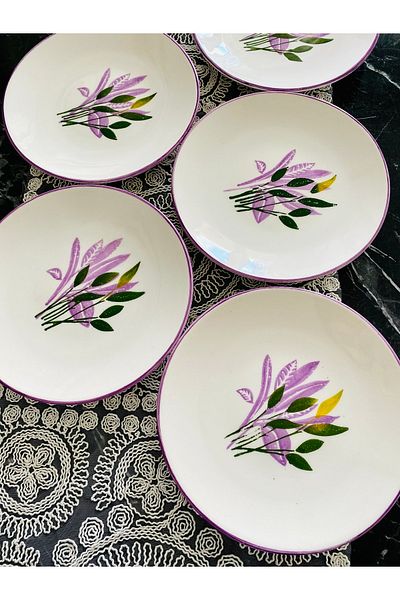 Yiğit Seramik Züccaciye Başak Lilac 6 Cake & Presentation & Serving Plates