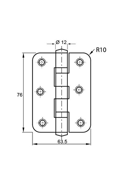 Hafele Paslanmaz Yaprak Menteşe 201 76x64x2.5mm