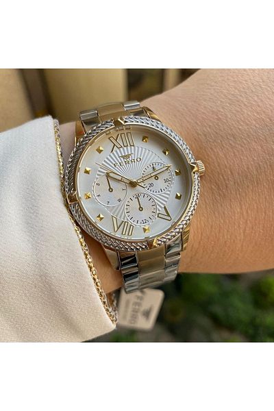 FERRO Women's Wrist Watch with Yellow and Silver Cordon - Fl40096A-D Fl40096A-D