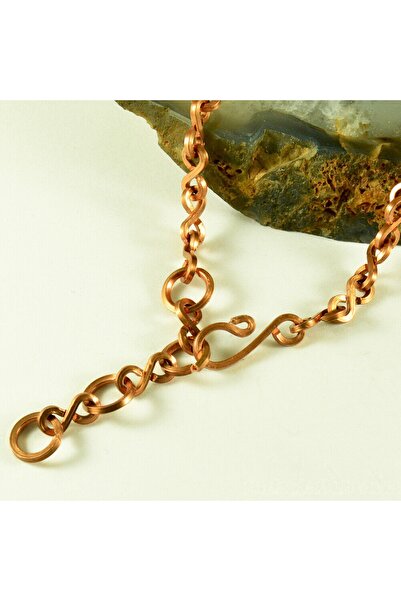 mba handmade jewelry Saf Bakır Kalın Kral Zincir - El Yapımı - 50, 60, 70, 80 Cm