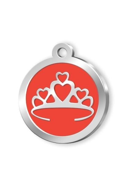 Dalis Pet Tag - Enameled Series Crowned Imprint Red