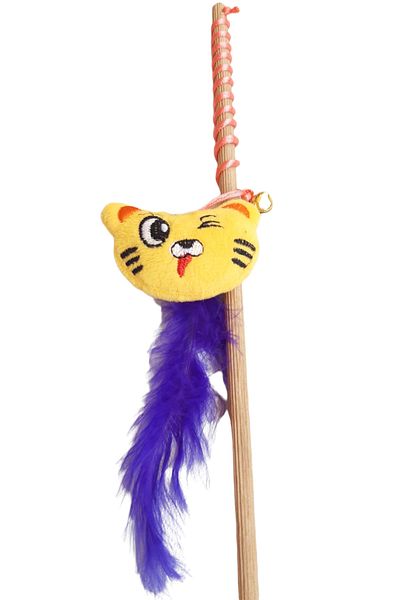 Be Cat Plush Yellow Cat Toy with Bells Cat Fishing Rod