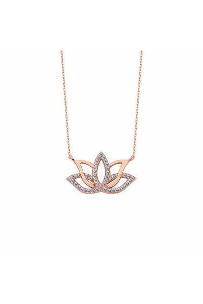 ECOME 925 Sterling Silver Lotus Flower Silver Necklace