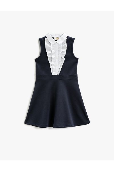 Koton Kleid - Dunkelblau - Gerüschter Saum