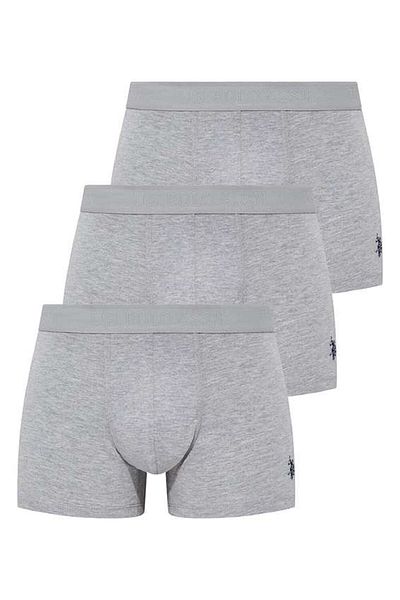 U.S. Polo Assn. Ανδρικό μπόξερ 3 τεμαχίων Grey Melange Cotton Modal