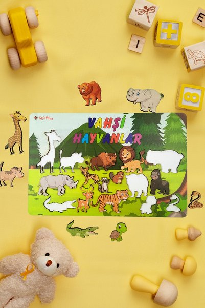artı dekor Wild Animals Kids Educational Toy Bultak Jigsaw Puzzle (25X40)