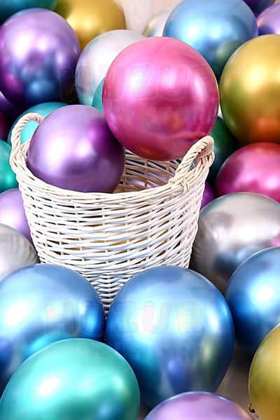 Huzur Party Store Mixed Color Chrome Balloon 10Pcs 30cm Amazing Bright Vivid Color Birthday Party Balloon