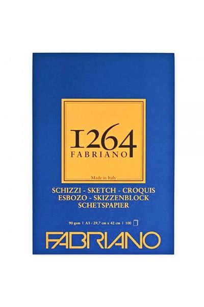Fabriano 1264 Sketch Sketch Block 90gr 100 Sheets A3 (29.7x42cm) (1 Side Adhesive)