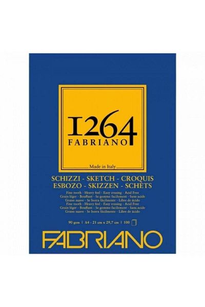 Fabriano 1264 Sketch Sketch Block 90gr 100 Sheets A4 (21x29.7cm) (1 Side Adhesive)