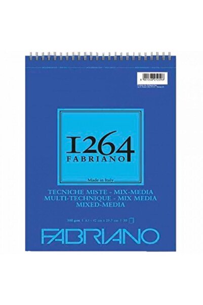 Fabriano 1264 Mix Media Spiral Notebook 300gr 30 Sheets A3 (29.7x42cm)