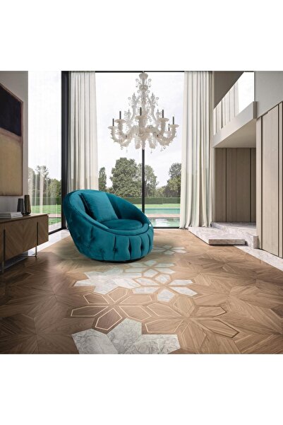 ÇINAR MOBEL Lucasso Capitoneli Berjer Tekli Kanepe Ahşap Kasalı Berjer