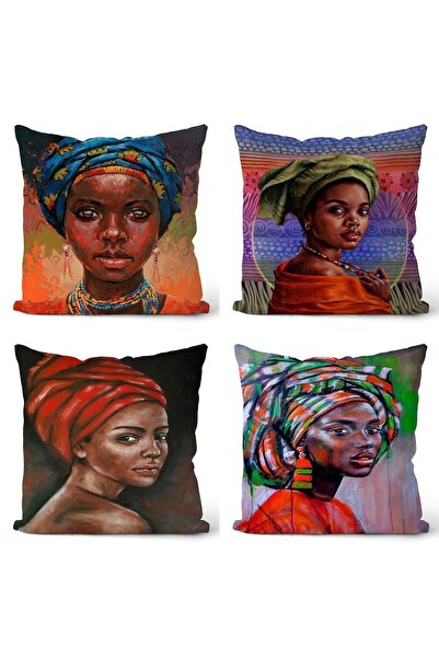 EVPANYA Afričke žene osmislile Dvostrano 4-dijelni Navlaka za jastuk