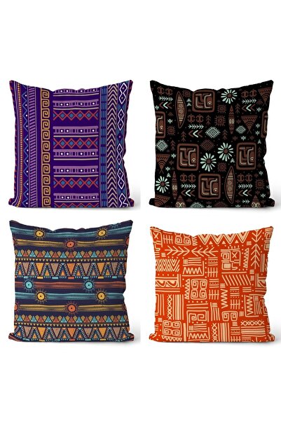 EVPANYA Afričke etničke crteže Sa deznom dvostrane Štampano 4-dijelne Navlaka...