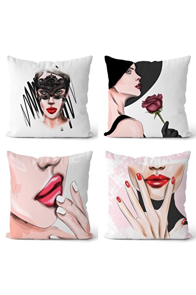 EVPANYA Серія «Кокоша жінка» 14 візерунків, двосторонній принт, 4 чохли для п...