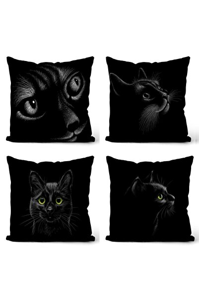 EVPANYA Чорно-білі малюнки тварин 1 візерунок, двосторонній принт, 4 подушки