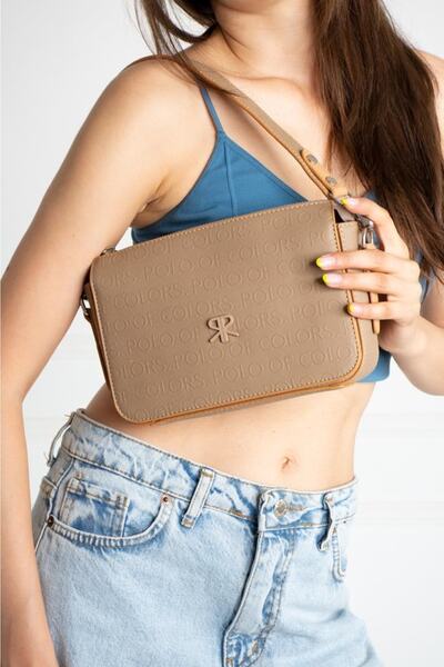 ImPolo حقيبة كتف وحقيبة كروس نسائية من Dayanna Mink Tan مقاس 16x22