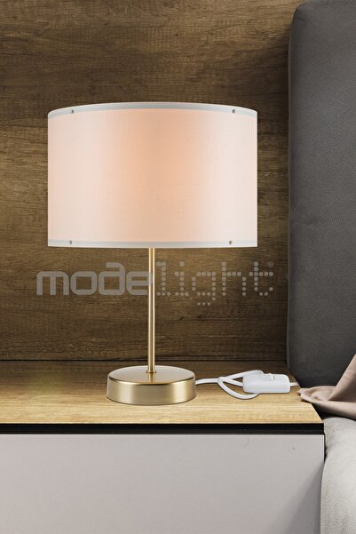 Modelight Arel Abajur Gold Ayak Krem Şapka Salon-oturma Odası-çocuk Odası-yat...