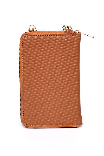 Armine Women's Tan Double Compartment Chain Cross Shoulder Strap Bag 265