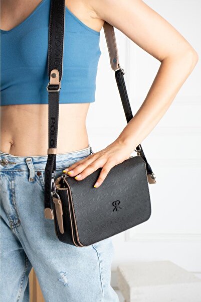 ImPolo Geantă de umăr și crossbody pentru femei Dayanna Black Sand Dimensiune...