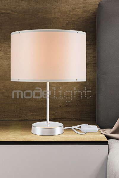 Modelight Arel Abajur Krom Ayak Krem Şapka Salon-oturma Odası-çocuk Odası-yat...