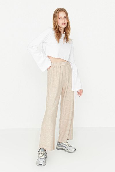 Trendyol Collection Pajama Bottoms - Beige - Wide leg