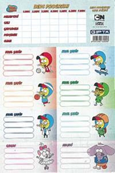Gıpta Kral Şakir Ders Prog.okul Etic.16*24-3 Yp. - 6012