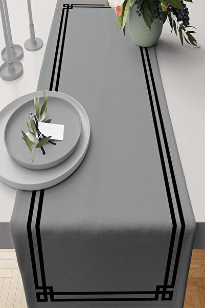 Viva Home 40x140cm Masa Örtüsü Leke Tutmaz Premium Tay Tüyü Dokuma Kumaş Runner Köşeli Rnr279