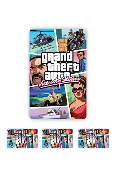 Quart Aksesuar 4 bucăți Gta Vice City Card Placare Autocolant Etichetă pentru...