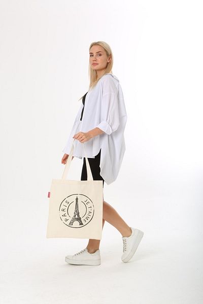 Serkan Çanta Bez Çanta Atölyesi υφασμάτινη τσάντα τσάντα tote τσάντα Eiffel Tower Printed