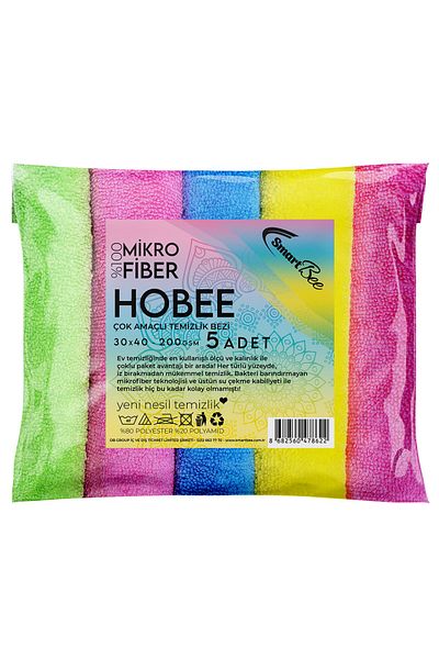 SmartBee Hobee 5-pack Microfiber Cleaning Cloth 40x30cm 200gsm