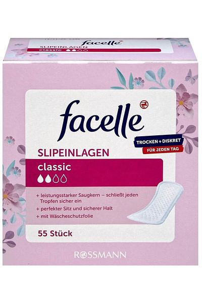 Facelle وسادة يومية كلاسيكية - عبوة من 55 قطعة
