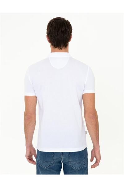 Pierre Cardin Beyaz Slim Fit Basic Polo Yaka T-sirt