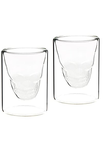 Jumbo Glory Double Wall Çift Çidarlı Skull Büyük Boy 2'li Bardak 250 Ml