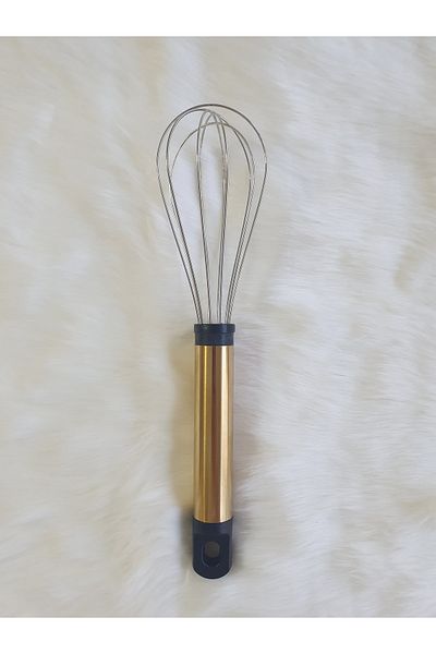 LOVYCO Gold Handle Metal Beater Set Egg Sauce Yogurt Stirrer Mixer 30 Cm